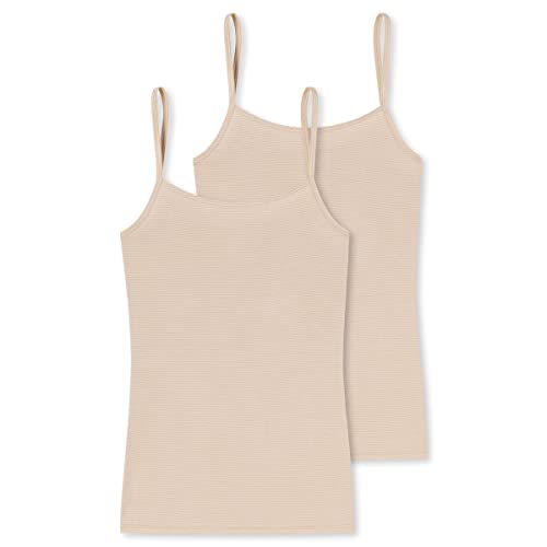 Schiesser Damen 2 PACK Spaghettitop Unterhemd - Modal Essentials, sand_162895, 48 von Schiesser