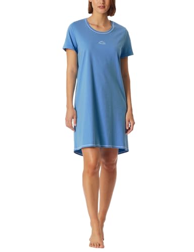 Schiesser Damen Nachthemd Kurzarm-Casual Essentials Pyjamaset, hellblau_181252, 46 von Schiesser
