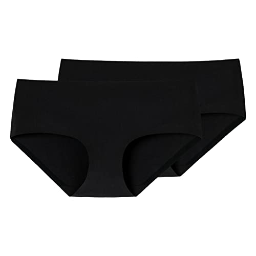 Schiesser Damen Panty Invisible Cotton 2er Pack, Größe:38, Farbe:Schwarz (000) von Schiesser