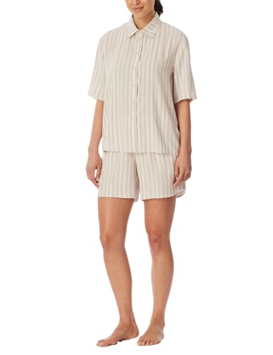 Schiesser Damen Pyjama Kurze Hose Kurzarm-Selected Premium Pyjamaset, grau-Jaspe_182542, 48 von Schiesser