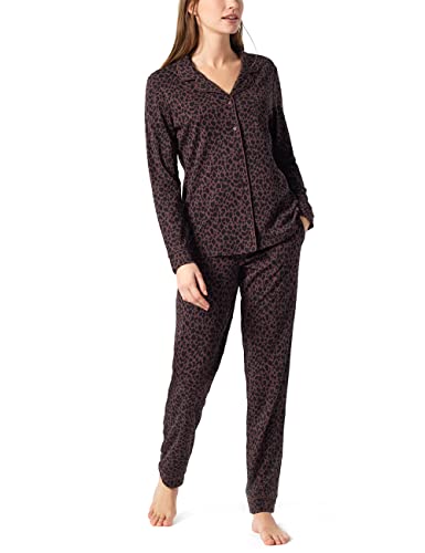 Schiesser Damen Pyjama Lang Pyjamaset, Burgund, 40 von Schiesser