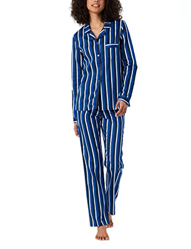 Schiesser Damen Pyjama Lang Pyjamaset, blau, 44 von Schiesser