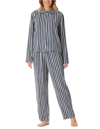 Schiesser Damen Pyjama Lange Hose langärmlig-Selected Premium Pyjamaset, Graphit_182570, 44 von Schiesser