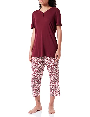 Schiesser Damen Schlafanzug 3/4, 1/2 Arm Pyjamaset, Pflaume, 36 von Schiesser