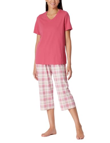 Schiesser Damen Schlafanzug 3/4 kurz Baumwolle-Comfort Essentials Pyjamaset, pink_181248, 50 von Schiesser