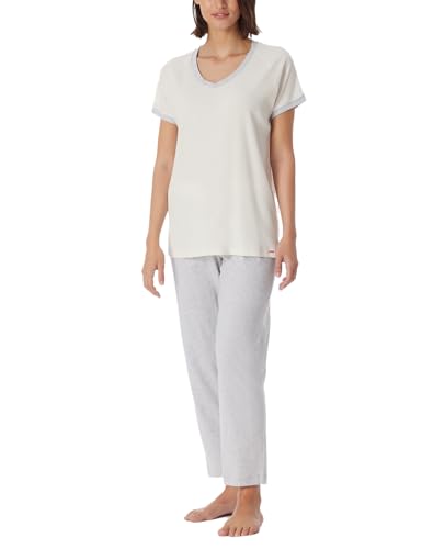 Schiesser Damen Schlafanzug 7/8 lang Baumwolle Modal Mix-Nightwear Pyjamaset, Creme_181241, 38 von Schiesser