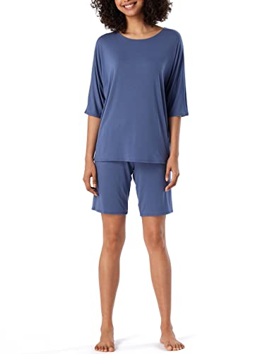 Schiesser Damen Schlafanzug Kurz Pyjamaset, Blau, 40 von Schiesser