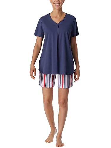 Schiesser Damen Schlafanzug Kurz Pyjamaset, Jeansblau, 36 von Schiesser