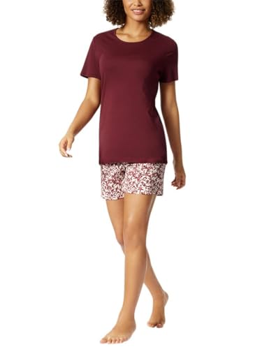 Schiesser Damen Schlafanzug Kurz Pyjamaset, Pflaume I, 50 Große Größen von Schiesser