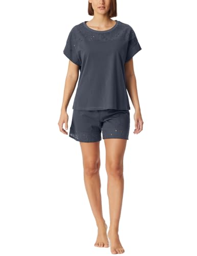 Schiesser Damen Schlafanzug Kurze Hose Kurzarm-Casual Nightwear Pyjamaunterteil, Graphit_182536, 50 von Schiesser