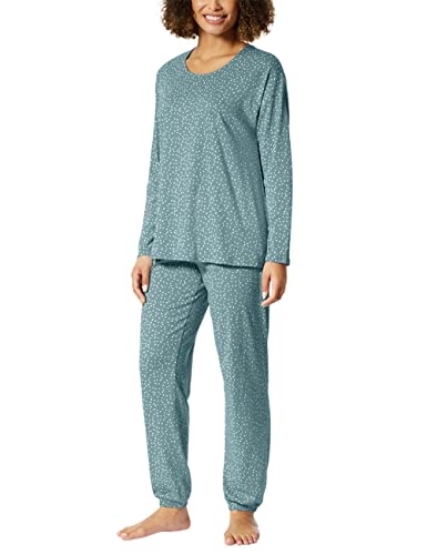 Schiesser Damen Suit Long 161098 Pyjamaset, Petrol, 42 EU von Schiesser