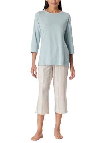 Schiesser Damen Schlafanzug Set 3/4 lang kurz Baumwolle Modal-Nightwear Pyjamaset, Bluebird_181236, 36 von Schiesser
