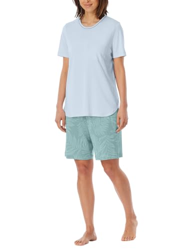 Schiesser Damen Schlafanzug Set kurz Baumwolle Modal-Nightwear Pyjamaset, Jade_181235, 36 von Schiesser