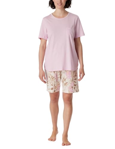 Schiesser Damen Schlafanzug Set kurz Baumwolle Modal-Nightwear Pyjamaset, Powder pink_181235, 50 von Schiesser