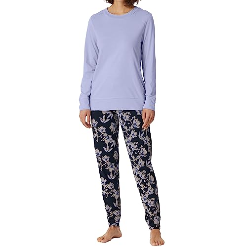 Schiesser Damen Schlafanzug Set lang Baumwolle Modal-Nightwear Pyjamaset, Navy_180118, 38 von Schiesser