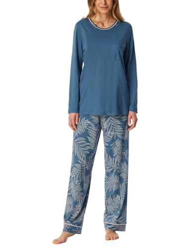 Schiesser Damen Schlafanzug Set lang Baumwolle Modal - Nightwear, atlantikblau_181237, 36 von Schiesser