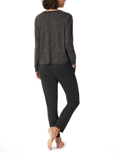 Schiesser Damen Schlafanzug Set lang Baumwolle Modal - Nightwear, anthrazit_180048, 46 von Schiesser