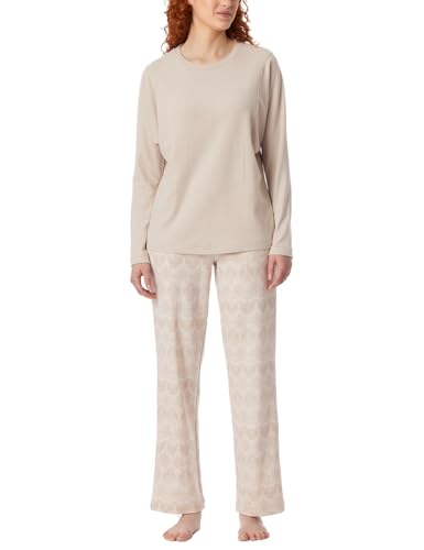 Schiesser Damen Schlafanzug Set lang extra warm-Selected Premium Warming Pyjamaset, beige_181989, 48 von Schiesser