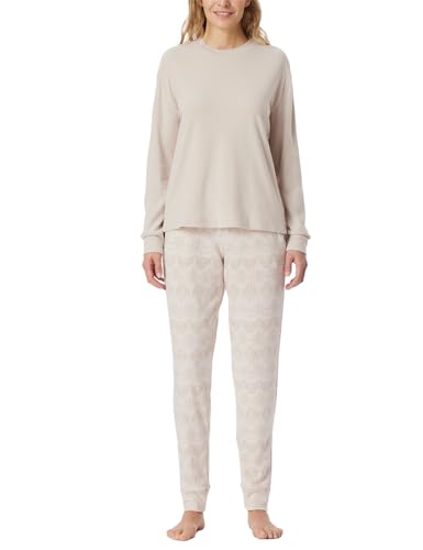 Schiesser Damen Schlafanzug Set lang extra warm-Selected Premium Warming Pyjamaset, beige_181990, 40 von Schiesser
