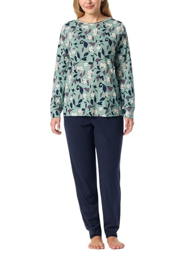 Schiesser Damen Schlafanzug Set lang mit Bündchen Modal Baumwolle Mix-Comfort Nightwear Pyjamaset, Multicolor 4_182019, 40 von Schiesser