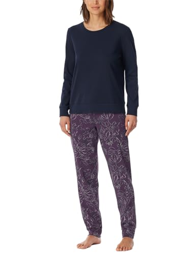 Schiesser Damen Schlafanzug Set lang mit Bündchen weiche Baumwolle-Comfort Interlock Pyjamaset, Multicolor 1_182021, 40 von Schiesser
