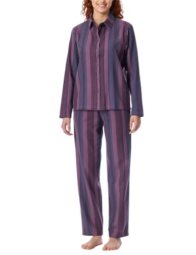 Schiesser Damen Schlafanzug Set lang mit Knopfleiste Modal Baumwolle Mix-Modern Nightwear Pyjamaset, Multicolor 5_181896, 40 von Schiesser