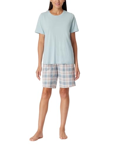 Schiesser Damen Schlafanzug kurz Baumwolle-Comfort Essentials Pyjamaset, Bluebird_181247, 38 von Schiesser