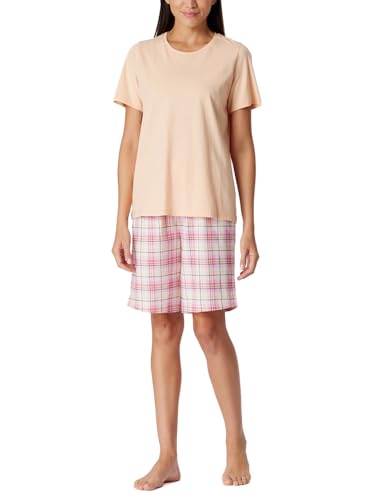 Schiesser Damen Schlafanzug kurz Baumwolle-Comfort Essentials Pyjamaset, Peach Whip_181247, 40 von Schiesser
