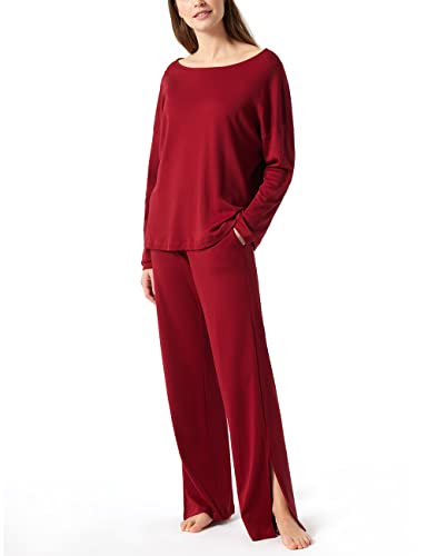 Schiesser Damen Schlafanzug Lang 1 Pyjamaset, Bordeaux, 38 von Schiesser