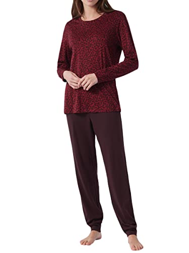 Schiesser Damen Schlafanzug Lang 1 Pyjamaset, Burgund Ii, 44 von Schiesser