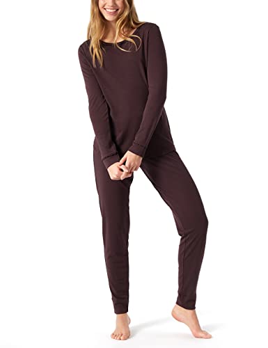 Schiesser Damen Schlafanzug Lang 1 Pyjamaset, Burgund-rot, 46 von Schiesser