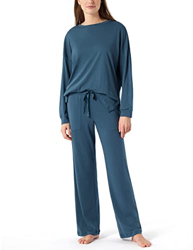 Schiesser Damen Schlafanzug Lang 1 Pyjamaset, Blaugrün (I), 36 von Schiesser