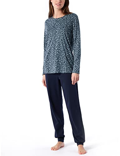 Schiesser Damen Schlafanzug Lang 1 Pyjamaset, Dunkelblau-blau, 38 von Schiesser