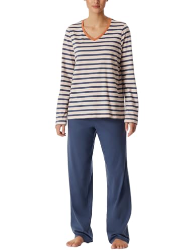 Schiesser Damen Schlafanzug lang Baumwolle-Nightwear Pyjamaset, Champagner_181756, 46 von Schiesser