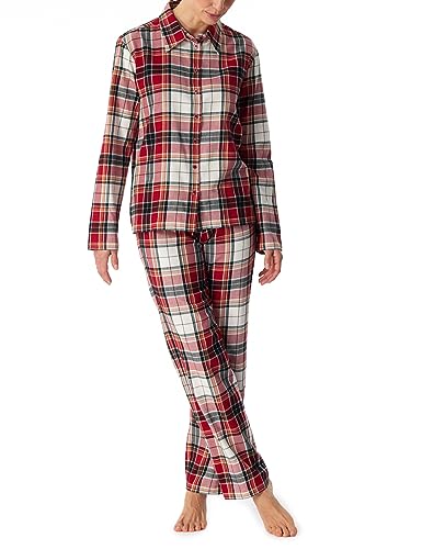 Schiesser Damen Schlafanzug lang Flanell 100% Baumwolle durchgeknöpft-Winter Pyjamaset, Mehrfarbig 4, 44 von Schiesser