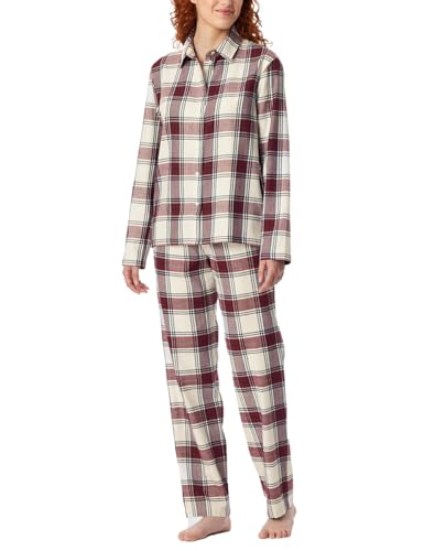 Schiesser Damen Schlafanzug lang mit Knopfleiste weiche Baumwolle Webware-X-Mas Gifting Sets Pyjamaset, Multicolor 1_182122, 40 von Schiesser