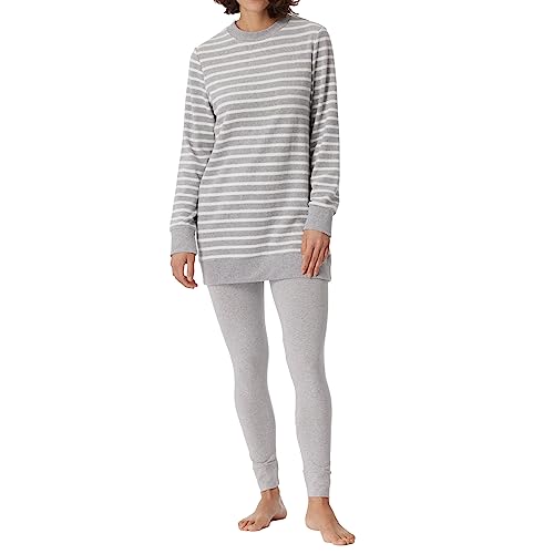 Schiesser Damen Schlafanzug mit Leggings weich und kuschelig-Frottee Pyjamaset, grau Melange, 38 von Schiesser