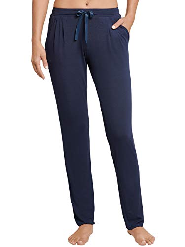 Schiesser Damen Mix & Relax Jerseyhose lang Schlafanzughose, Blau (Nachtblau 804), 42 von Schiesser