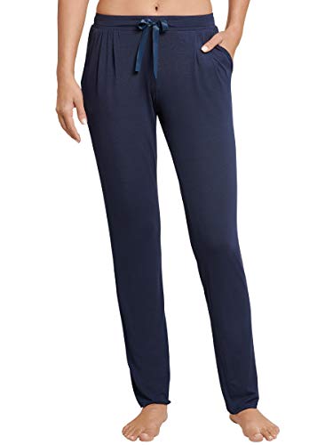 Schiesser Damen Mix & Relax Jerseyhose lang Schlafanzughose, Blau (Nachtblau 804), 46 von Schiesser