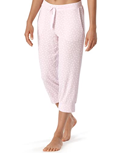 Schiesser Damen Schlafhose 3/4 lang Pyjamaunterteil, rosa gepunktet, 36 von Schiesser