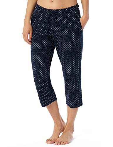 Schiesser Damen Schlafhose 3/4 Lang Kurz Baumwolle - Mix + Relax Pyjamaunterteil, Dunkelblau-gem._179270, 34 EU von Schiesser