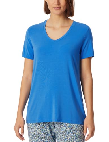 Schiesser Damen Schlafhose kurz Webhose-Mix + Relax Pyjamaoberteil, Aquarium_182640, 38 von Schiesser