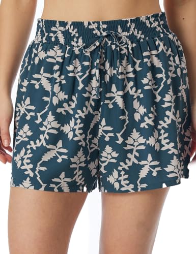 Schiesser Damen Schlafhose kurz Webhose-Mix + Relax Pyjamaunterteil, Jeansblau_181197, 46 von Schiesser