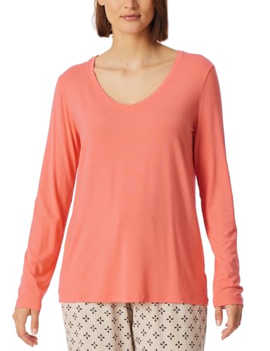 Schiesser Damen Schlafshirt Langarm Baumwolle - Mix + Relax, grau-Jaspe_182103, 44 von Schiesser