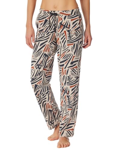 Schiesser Damen Schlafhose lang Baumwolle Stretch Single-Jersey-Qualität Gemustert-Mix + Relax Pyjamaunterteil, grau-Jaspe_182102, 48 von Schiesser