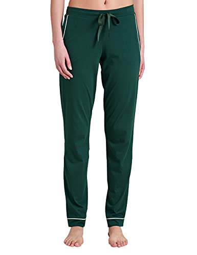 Schiesser Damen Mix & Relax Jerseyhose Lang Pyjamaunterteil_175506 Schlafanzughose, Dunkelgrün, 42 von Schiesser