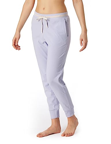 Schiesser Damen Schlafhose lang mit Bündchen Baumwolle Stretch-Mix + Relax, Flieder, 36 von Schiesser