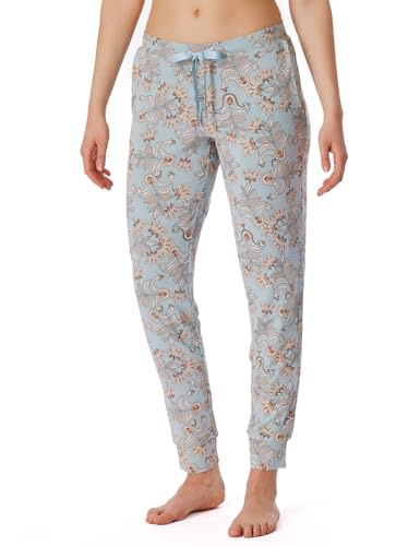 Schiesser Damen Schlafhose lang mit Bündchen Modal-Mix + Relax Pyjamaunterteil, Bluebird_175481, 46 von Schiesser