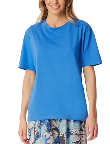 Schiesser Damen Schlafshirt Kurzarm Baumwolle-Mix + Relax Pyjamaoberteil, Aquarium_179267, 38 von Schiesser