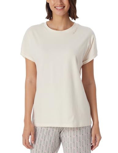 Schiesser Damen Schlafshirt Kurzarm Baumwolle-Mix + Relax Pyjamaoberteil, Creme_181192, 36 von Schiesser